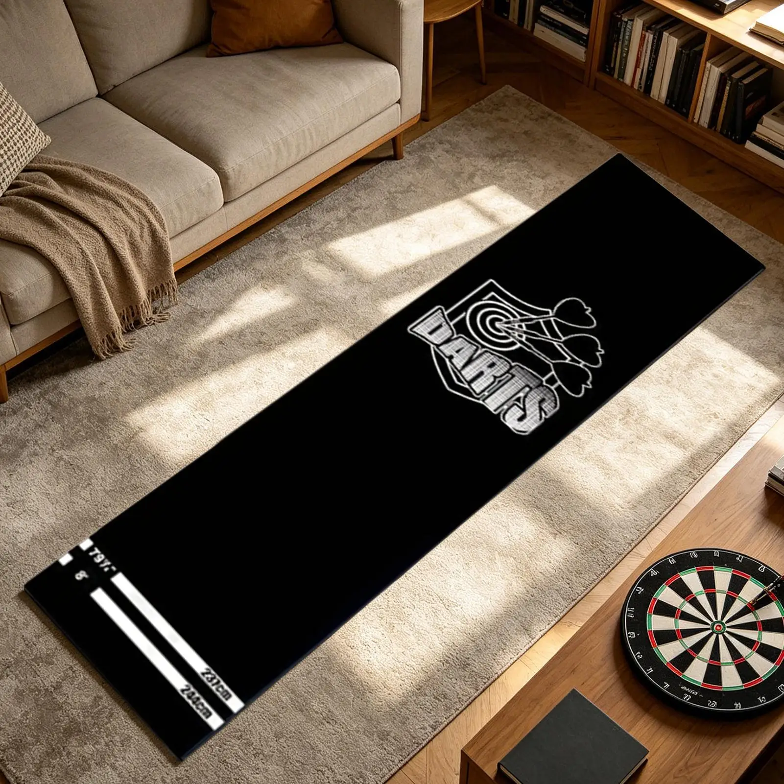 

Dart Mat 300x34cm Rubber Protective With Throw Line Rubber Dart Floor Protector For Indoor Basement Game Room Office Breakroom