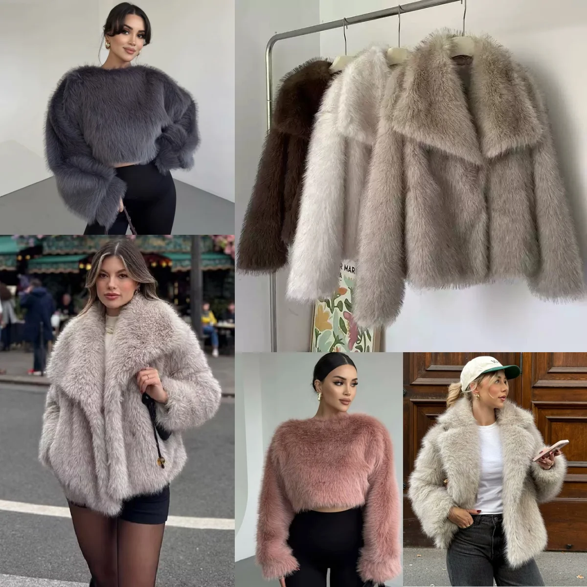 

осенне-зимняя новая женская одежда в ленивом стиле, элегантное высококачественное короткое пальто с эффектом искусственного меха, куртка