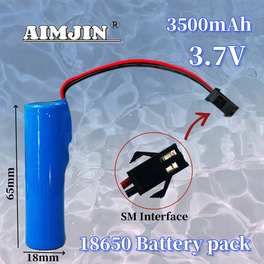 

3.7V lithium ion rechargeable battery 3500mAh 18650 with replacement socket emergency lighting SM Plug line