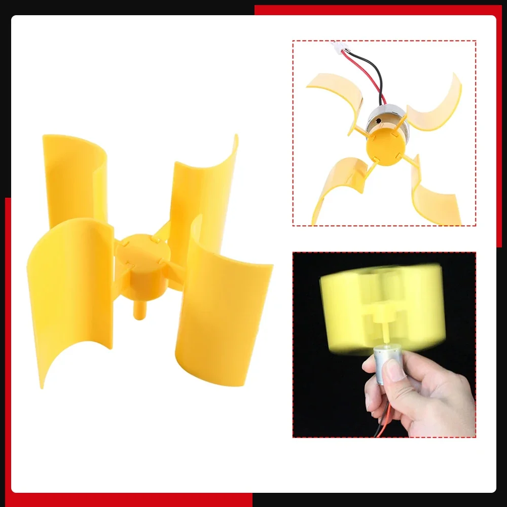 لتقوم بها بنفسك عدة محرك صغير توربينات الرياح العمودية شفرات نسيم مولد الكهرباء العلوم نموذج طاقة الرياح مولد الرياح العمودي