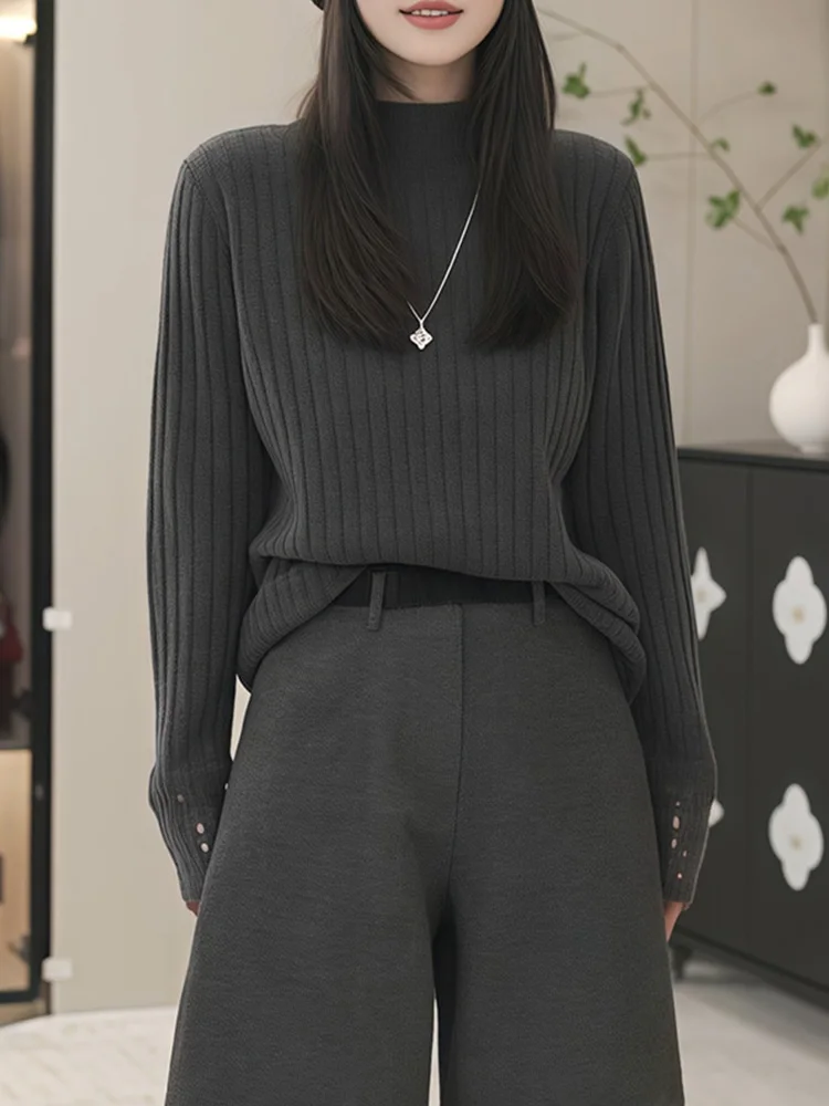 

Ay вязаный свитер женский повседневный длинный све f с высоким воротником осень-зима новый модный удобный дышащий топ