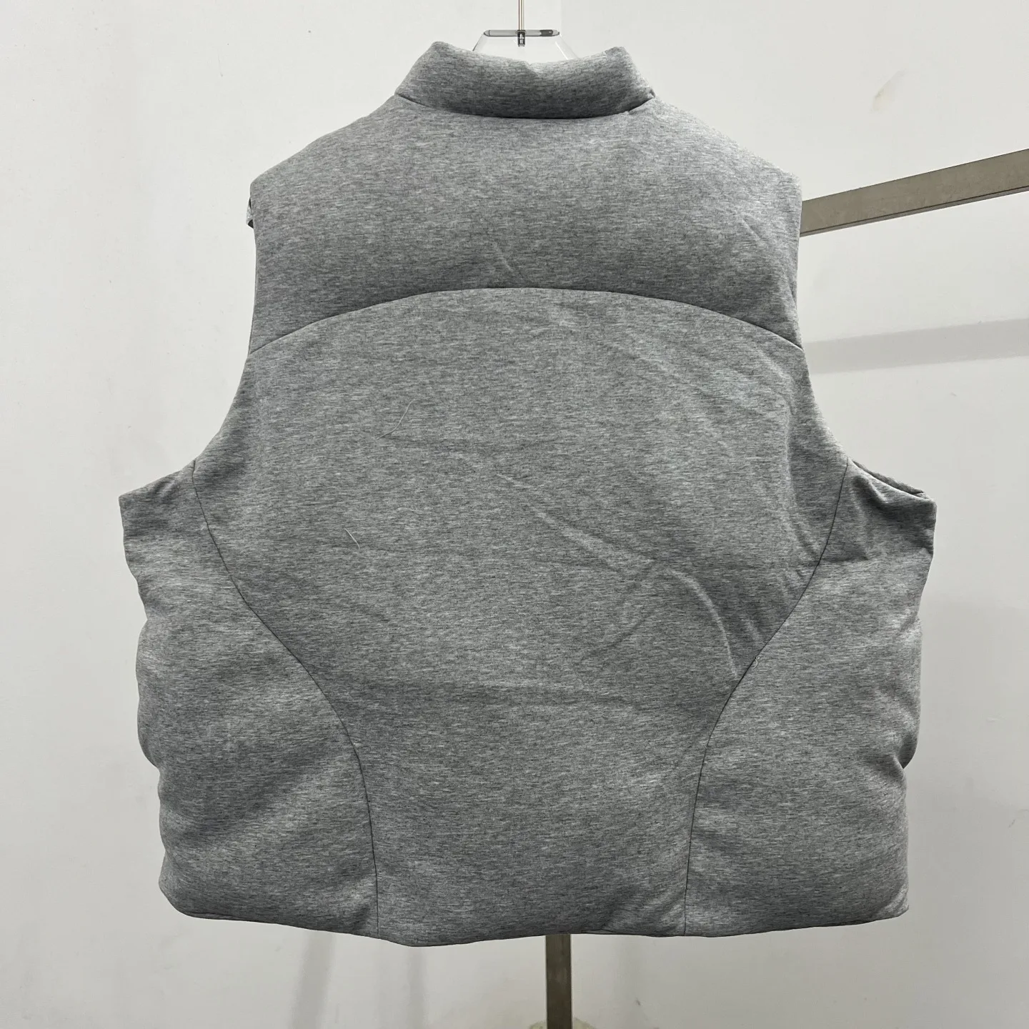 Jesienno-zimowa kurtka bez rękawów w stylu amerykańskim, gruba, szara, z warstwą powietrzną, ocieplana bawełną, męska i damska, luźny ciepły płaszcz.