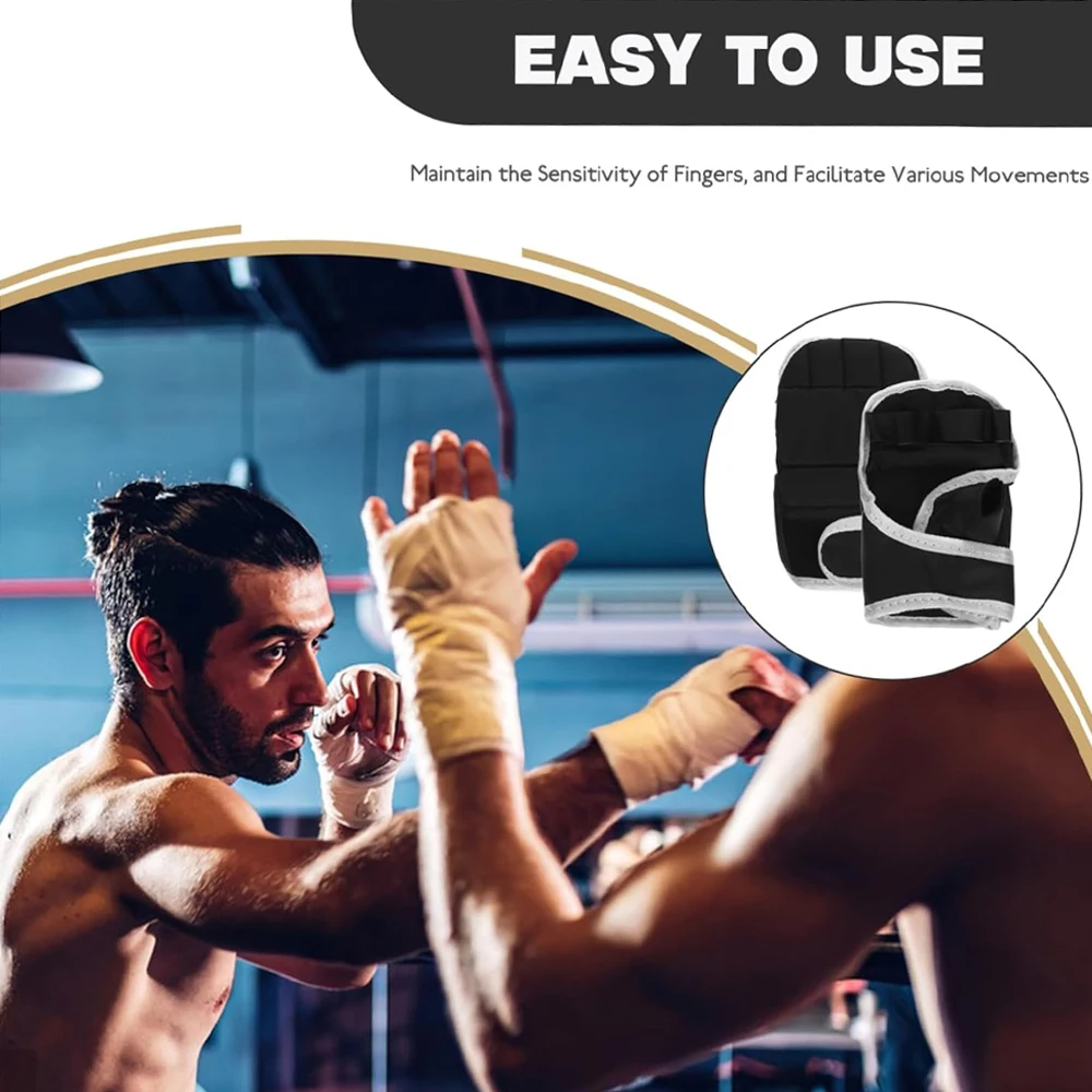 ถุงมือครึ่งนิ้ว RGGMQQ MMA - สายรัดข้อมือปรับได้สำหรับการชกมวย, มวยไทย, การฝึกซ้อมแบบกราปปิ้ง และการฝึกซ้อมกับกระสอบทราย (สำหรับทุกเพศ)