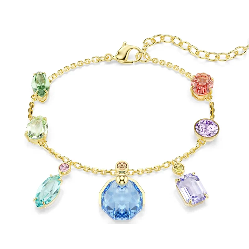 High Quality 2026 Fine Party Jewelry Sets Charming Pink Heart-shaped Gold Droplet Crystal Necklaces Bracelet Earrings for Ladies image 3