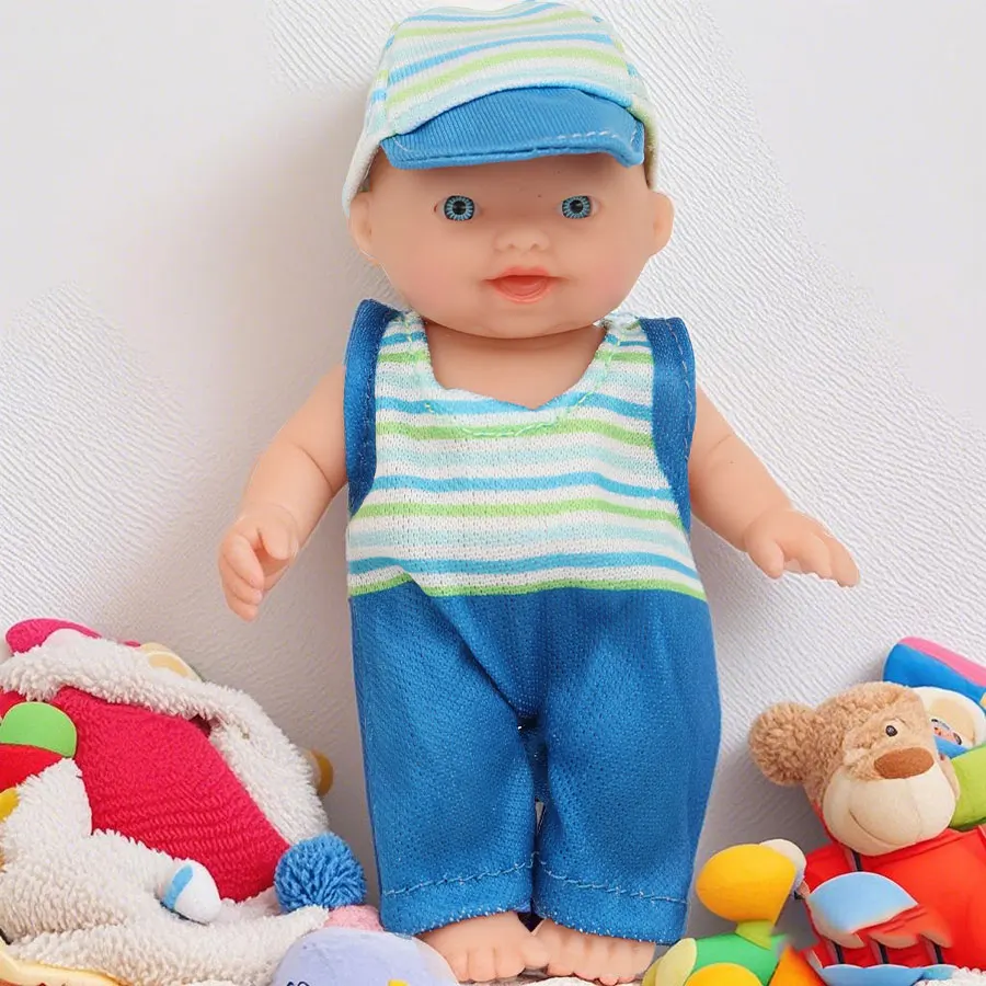 12cm Mini Baby Doll for Kids Realistic Smiling Newborn Doll with Outfit Pajamas Doll Clothes Kids Birthday Gifts Children's Toys