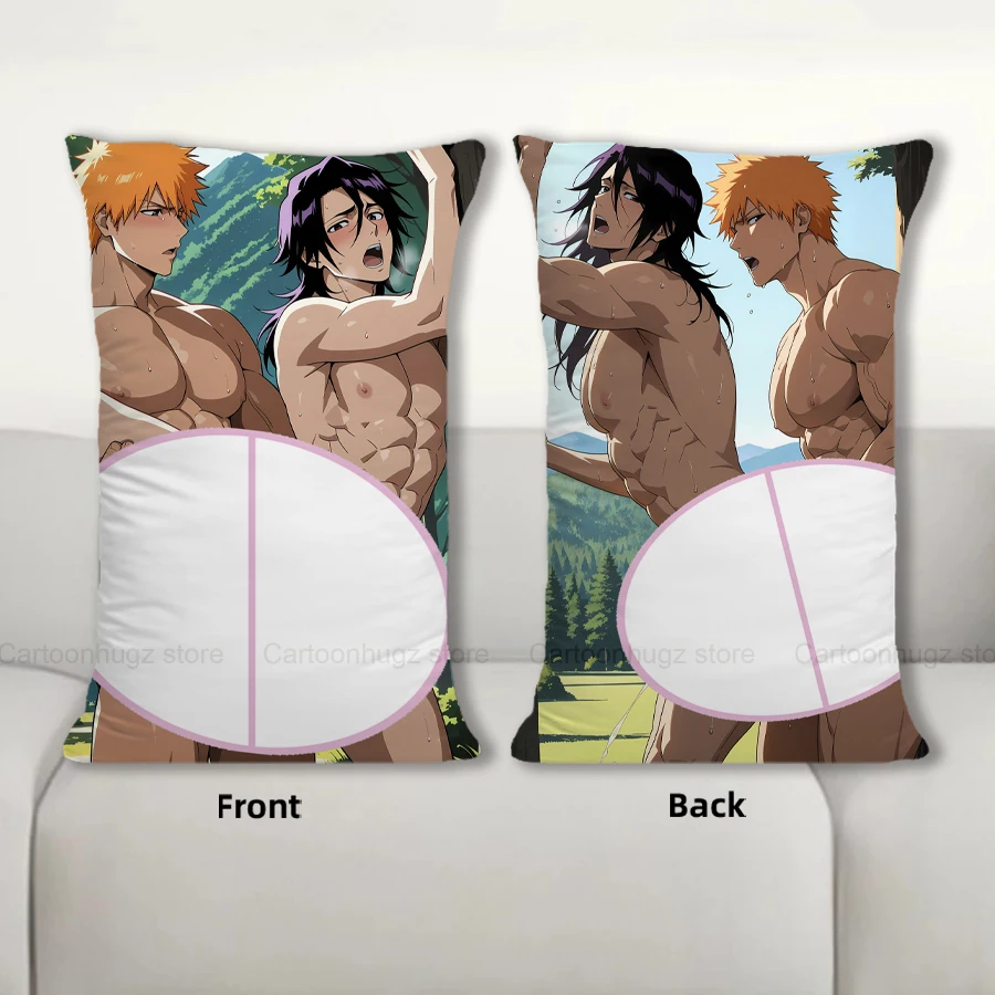 R18 + Dakimakura أنيمي Ichigo vs Byakuya وسادة غطاء وسادة أريكة مزدوجة الجانب طباعة رمي كيس وسادة 40X60cm #3