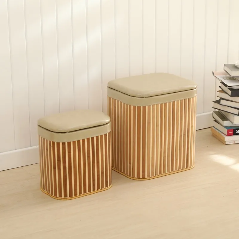 Storage Bench with Shoe Rack Solid Wood Frame Leather Seat Large Capacity Entryway Hallway Organizer