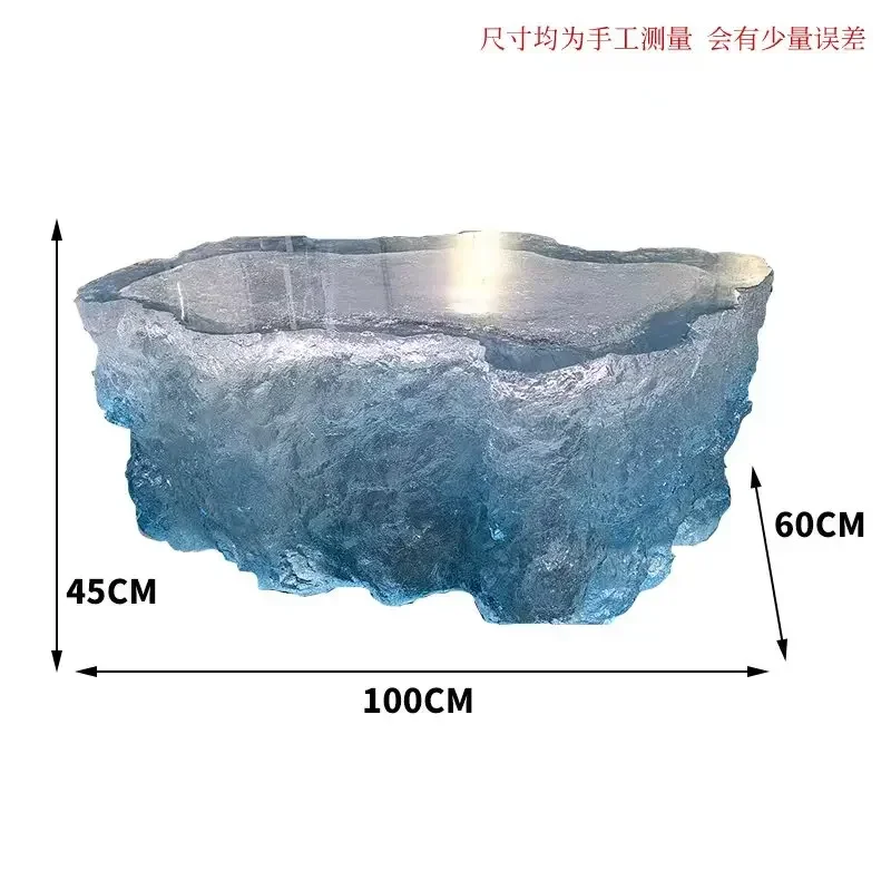 

Transparent epoxy coffee table Modern simple office Living room Home high-end transparent glacier tea table