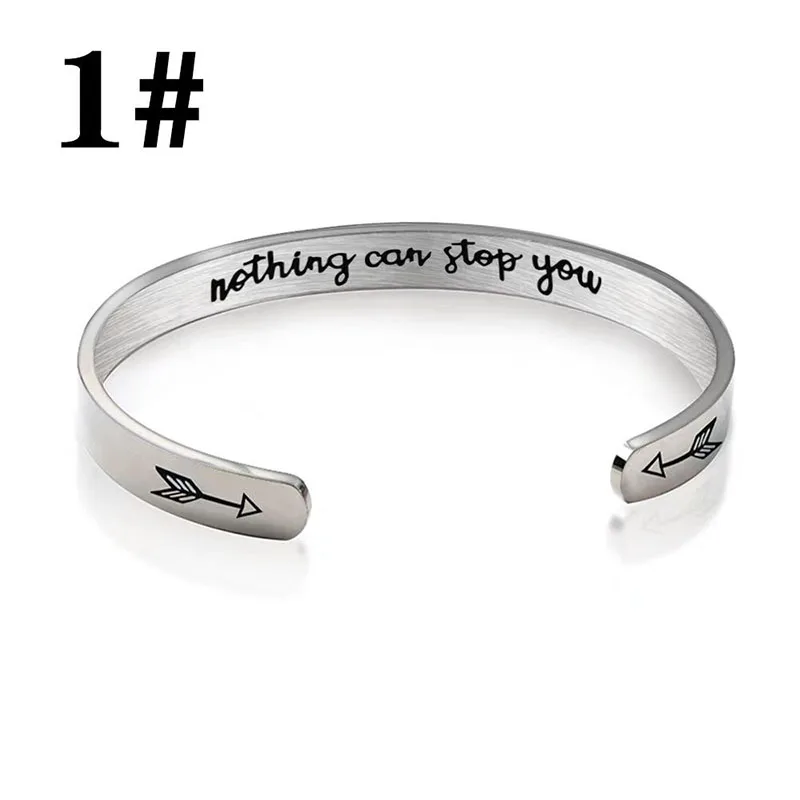 Titanium steel material with slogan bracelet, high-end feel, washable and non fading couple bracelet gift