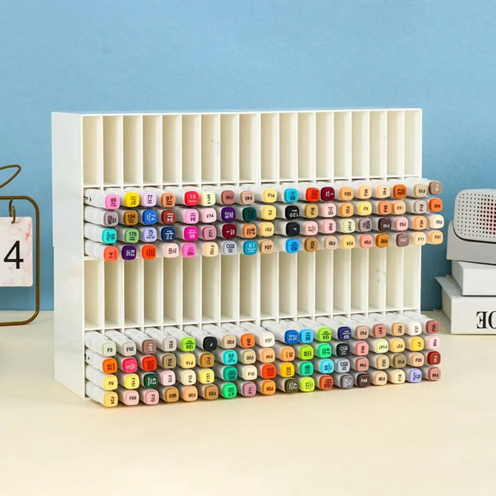 18 ช่อง Mark ปากกากล่องเก็บเครื่องสําอางค์ขนาดใหญ่ความจุ Art MARKER Organizer โปร่งใสมัลติฟังก์ชั่น