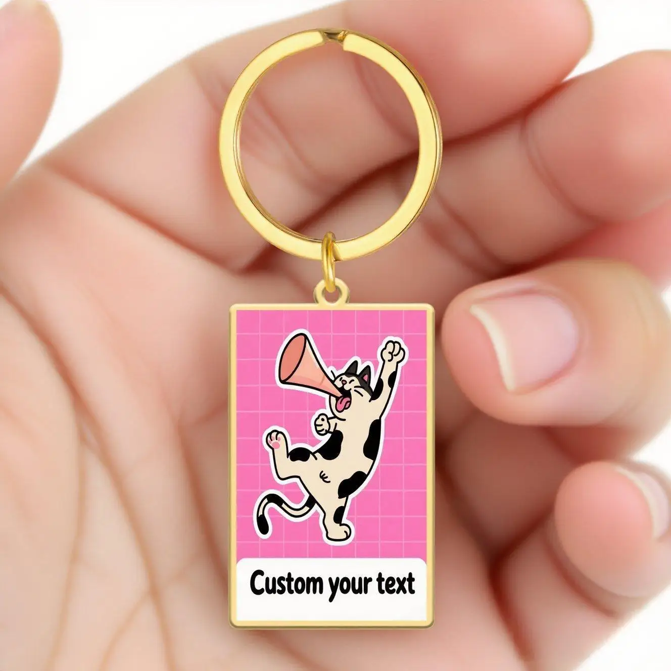 

Customized Fun Cat Keychain Orange Cat Design Customized Text Or Name Cuteness Suitable Daily Use Perfect Friends Exchange Gifts