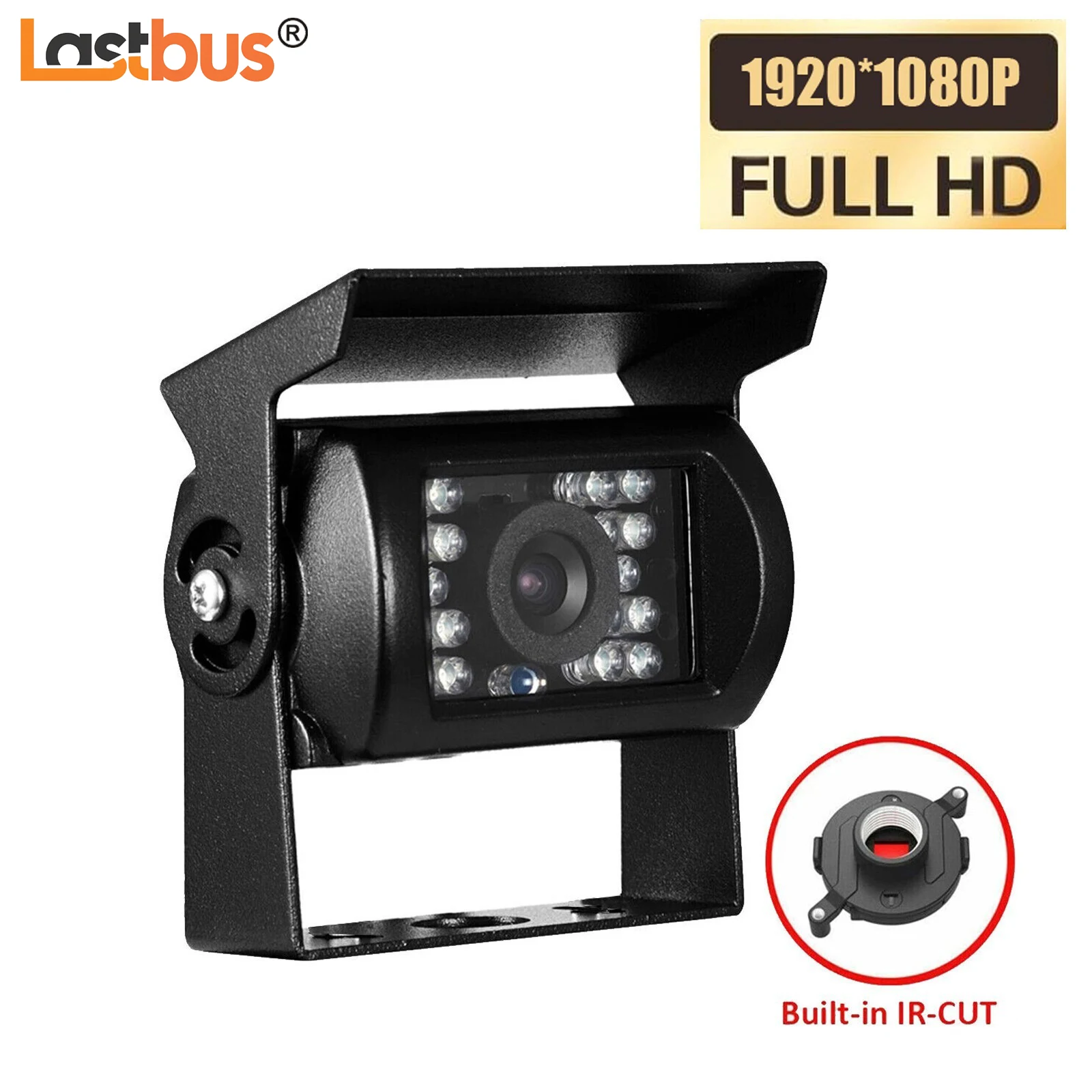 

Lastbus AHD 1080P Rear View Reverse Backup Camera 18 Leds IR Night Vision Waterproof IP68 DC 12-24V For Truck Bus Van Camper