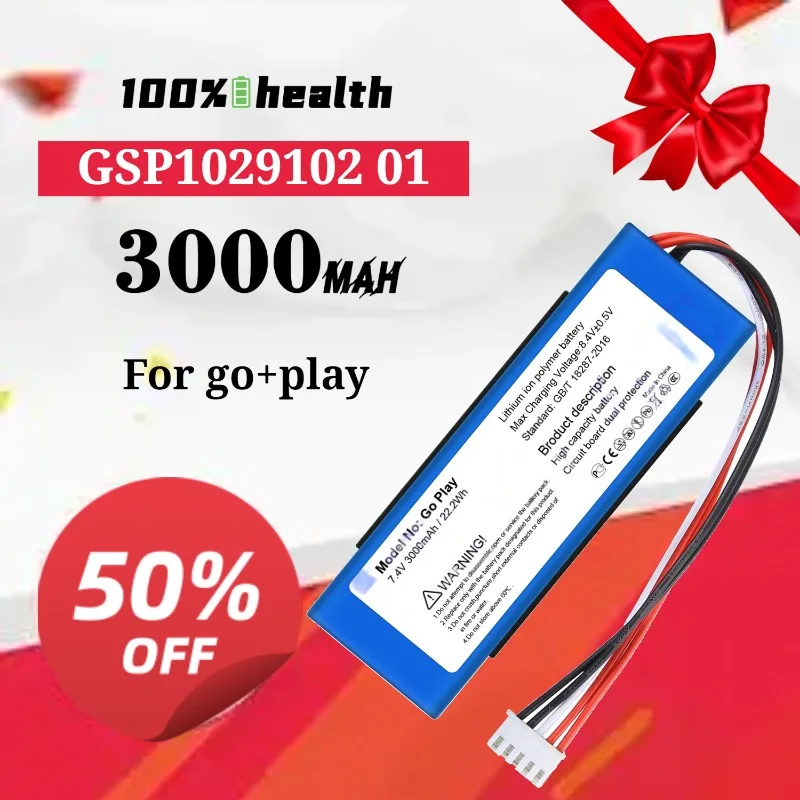 

GSP1029102 01 3000mAh Speaker Battery for JBL Go play Lithium Rechargeable Battery