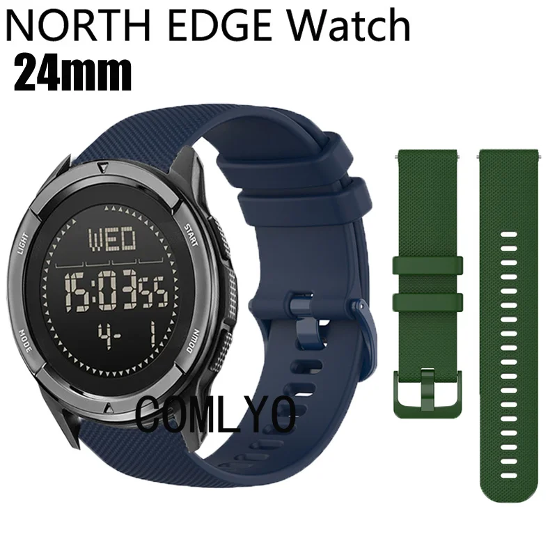 For NORTH EDGE ALPS APACHE 3 50MM Strap Smart watch Silicone Bracelet Band Women men Belt