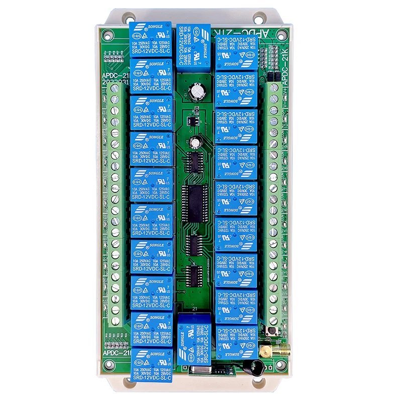 DC 12V 24V 21CH RF Wireless Remote Control Switch Radio Receiver With 2000M Long Distance Remote controller Suckers antenna