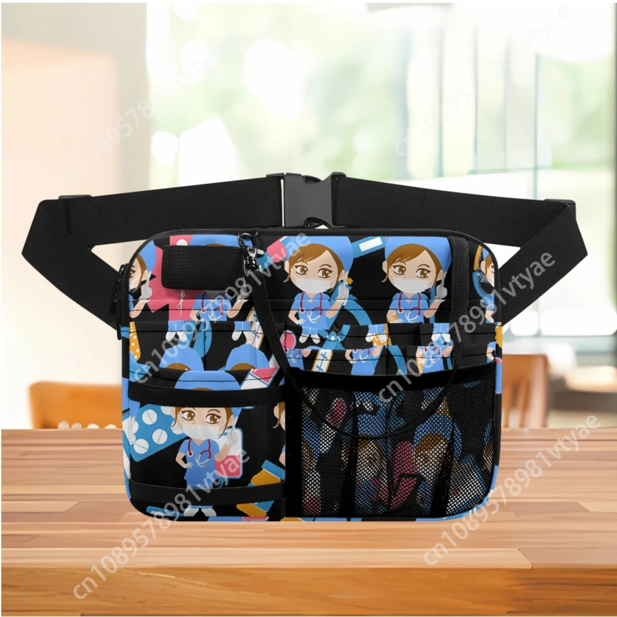 Cartoon Nurse Medical Healthcare Designer Ladies Waist Bag Hospital Work Multi-Pocket Portable Storage Tool Bags Organizer Pouch