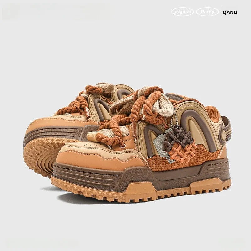 

Модные осенние кроссовки Zhuoyuan Qianda: оригинальные кеды на толстой подошве, новые мужские повседневные слипоны для молодежи