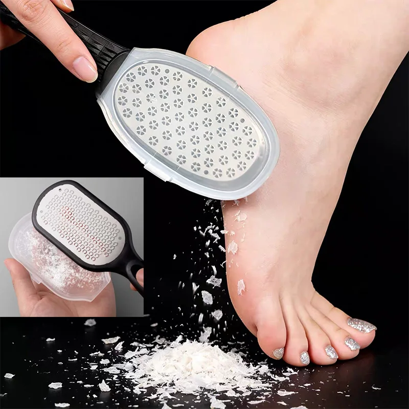 New Foot File Stainless Steel Rasp Anti-Splash,Heel Grater Hard Dead Skin Callus Remover Pedicure,Professional Foot Care Tools