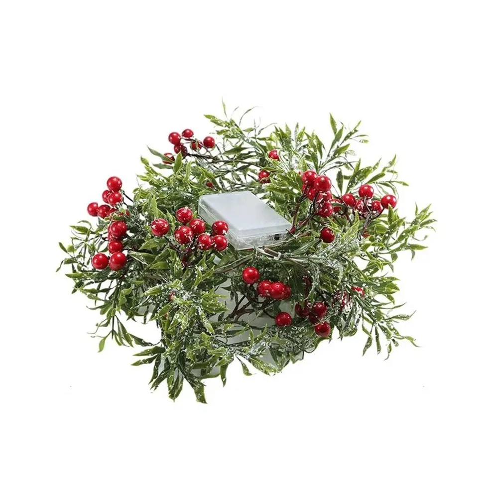 

Red Berry Christmas Red Berry Light String 20/30LED Battery Powered LED Christmas Flowers Wreath Simulation Plants DIY