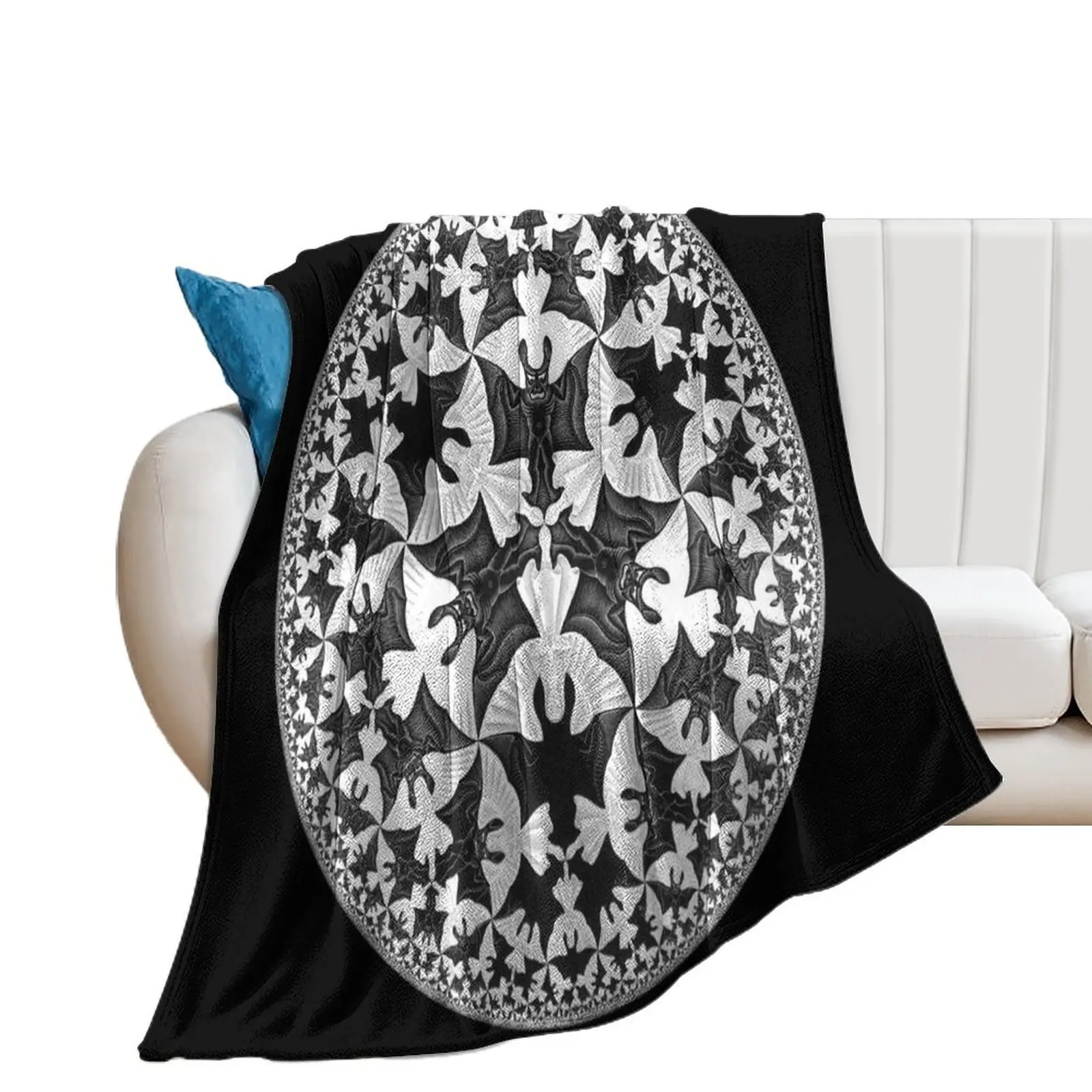 

Circle Limit IV (Bats Pattern), by Maurits Cornelis Escher Throw Blanket Thins Furry Blankets