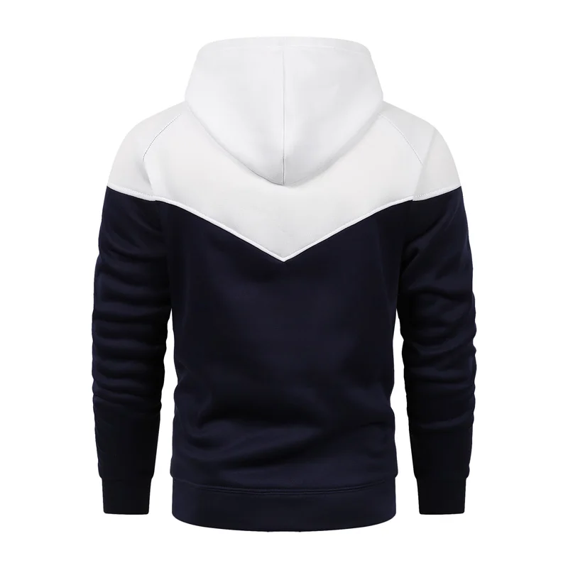 2 Color Splicing men's hoodie grab fleece warm men's sweatshirt Fashion street casual men loose breathable jumper brand hoodie