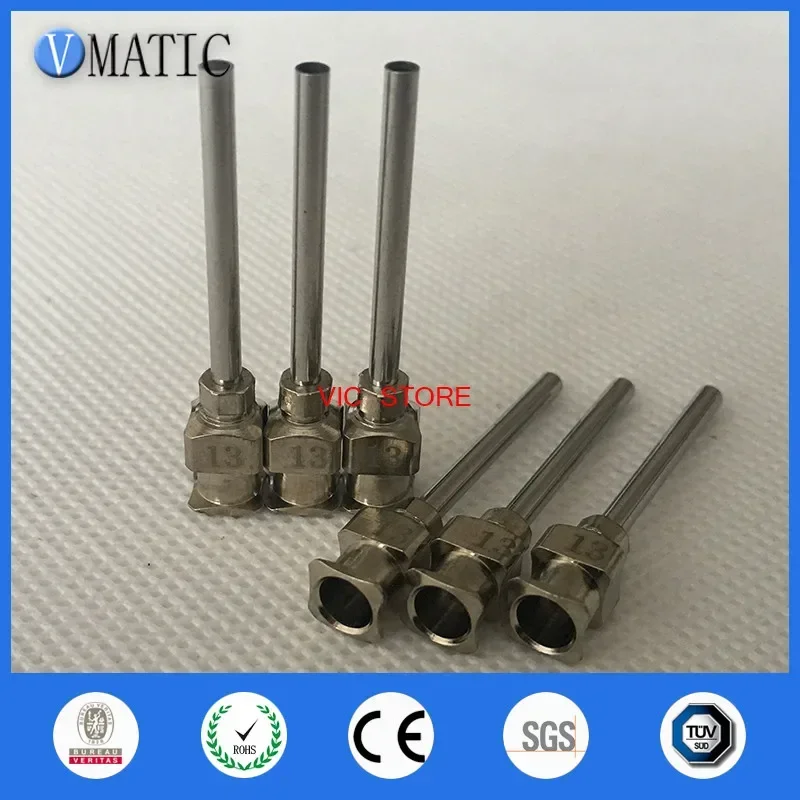 Free Shipping 12Pcs 1 Inch Tip Length 13G Metal Stainless Steel Syringe Tips