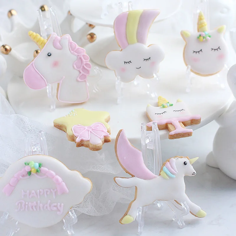 304 Stainless Steel Unicorn Cloud Horn Ear Mold Birthday Party DIY Cake Decorating Tools Cupcake Fondant Chocolate Candy Molds