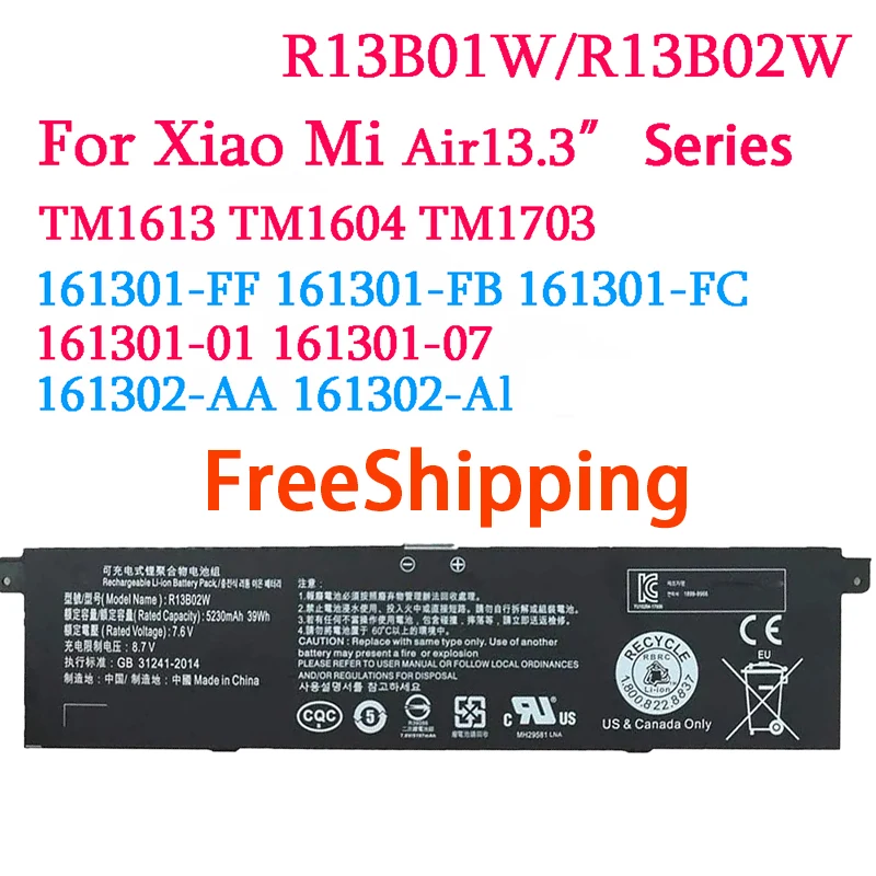Imagem -01 - Bateria do Portátil para Xiaomi mi Air 13.3 12.5 Pro 15.6 Inch Gaming G15b01w R13b02w R10b01w Notebook Baterias R13b02w R13b01w bateria do portatil para xiaomi mi air 133 125 pro 156 inch gaming g15b01w r13b02w r10b01w notebook baterias r13b02w r13b01w 01