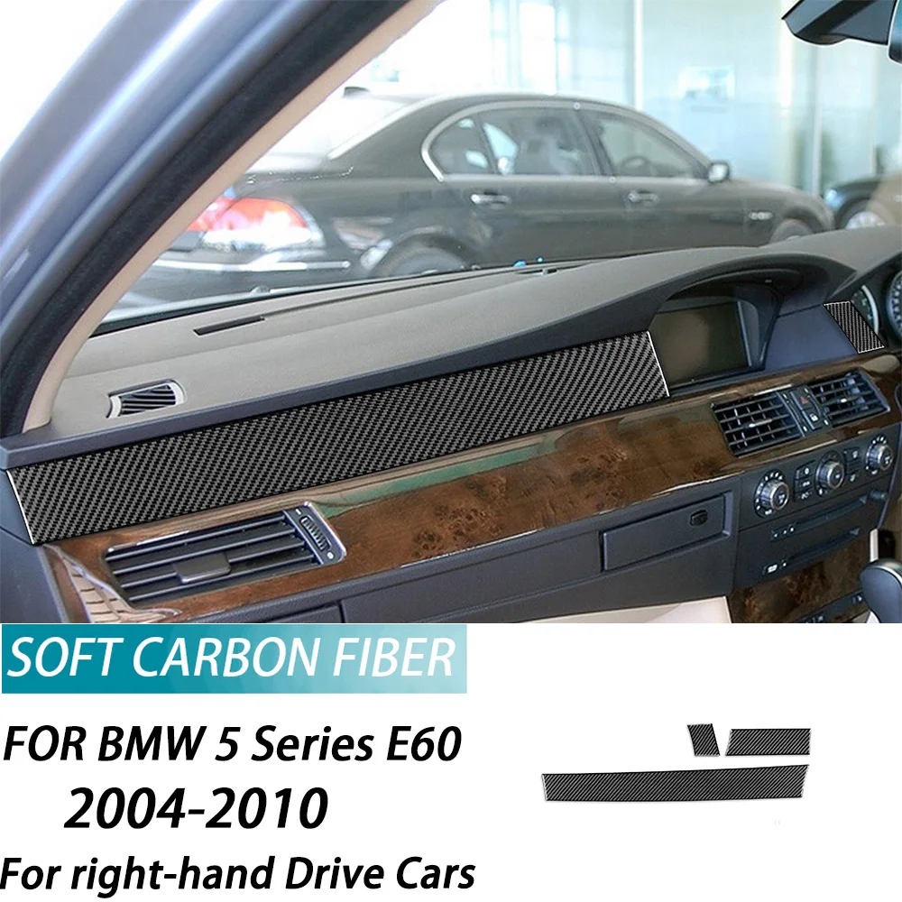 For BMW 5 Series E60 2004 2005 2006 2007 Carbon Fiber dashboard panel Car Interiors trim Accessories decorative stickers