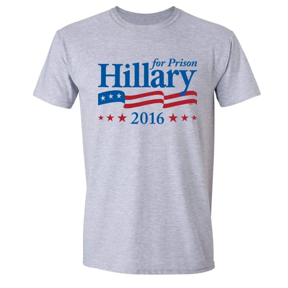 Hillary For Prison - Trump For President 2016 T-shirt Tee Elections Shirt Gray Unisex T-shirts For Men Women