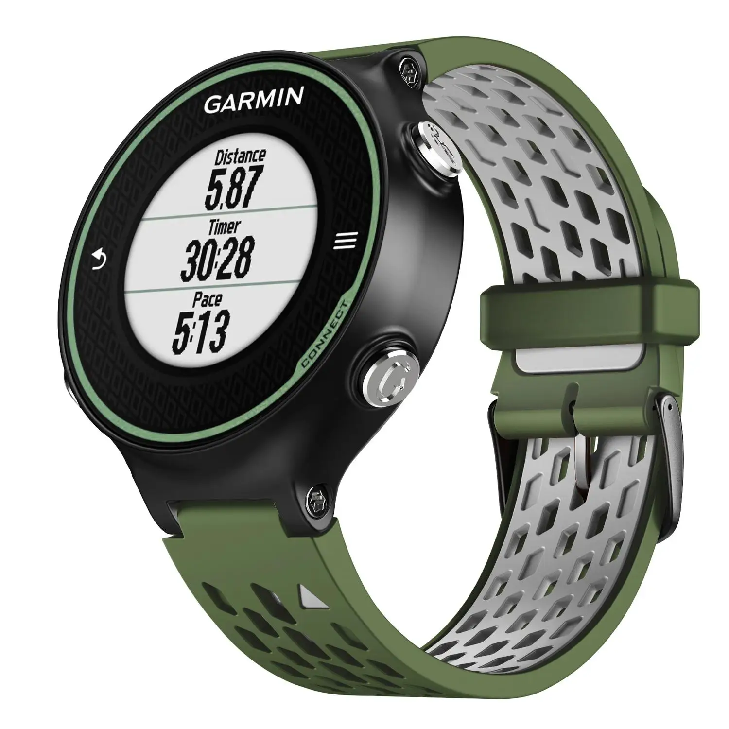 Silicone replacement strap compatible with Garmin Forerunner 630/620/235/220/230/735XT/Approach S6