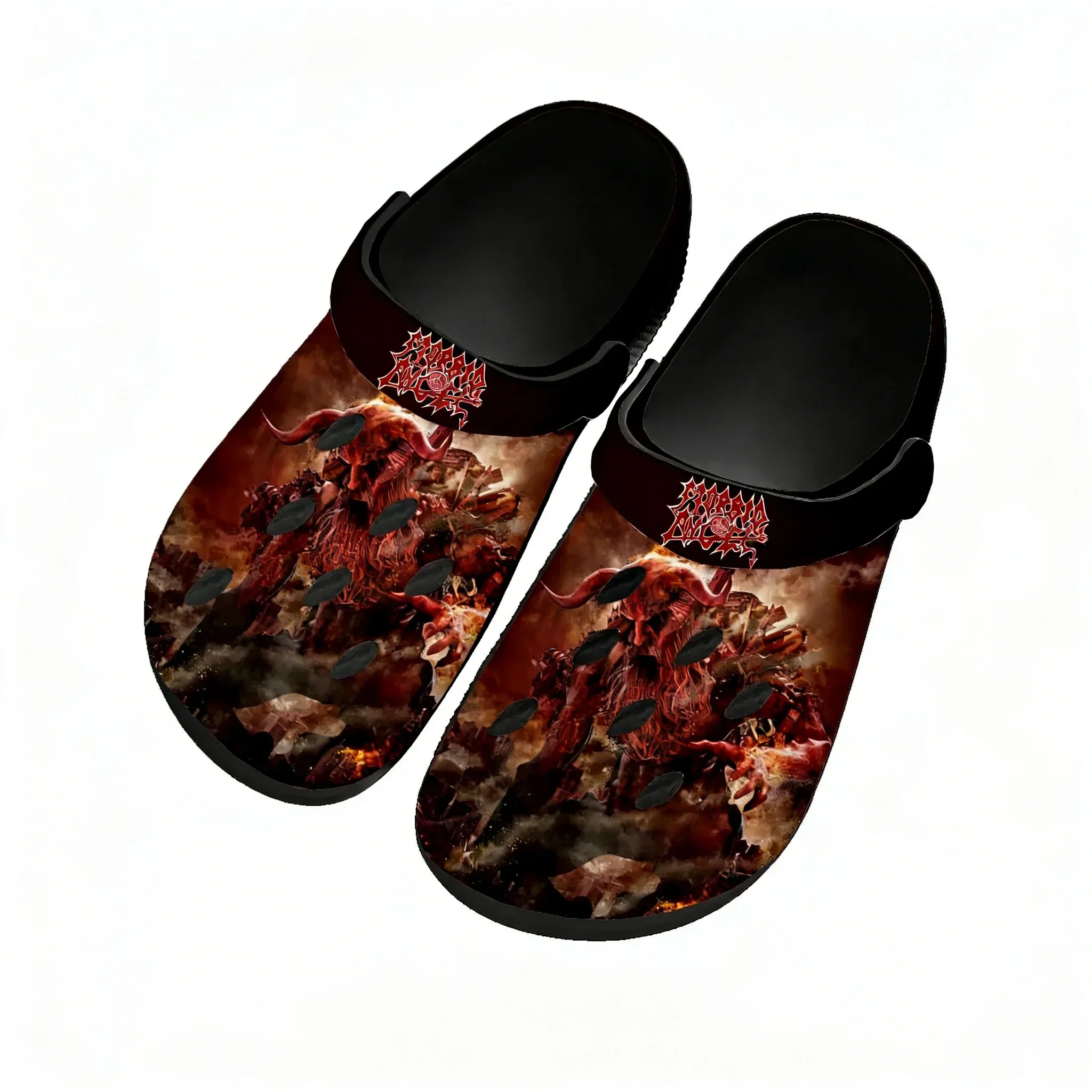 Morbid Angel Zapatos acuáticos para hombre y mujer, cómodos y a la moda, zuecos para el hogar y el jardín, sandalias personalizadas, zapatillas de playa transpirables con orificios