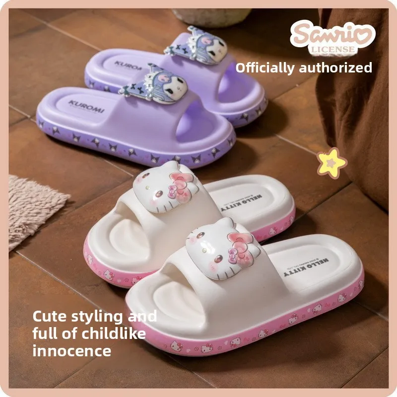 

Kawaii Hangyodon Kuromi My Melody Kitty Anime Soft Summer Slippers Girl Boy Cartoon Thick Sole Indoor Shower Sandals Beach Shoes