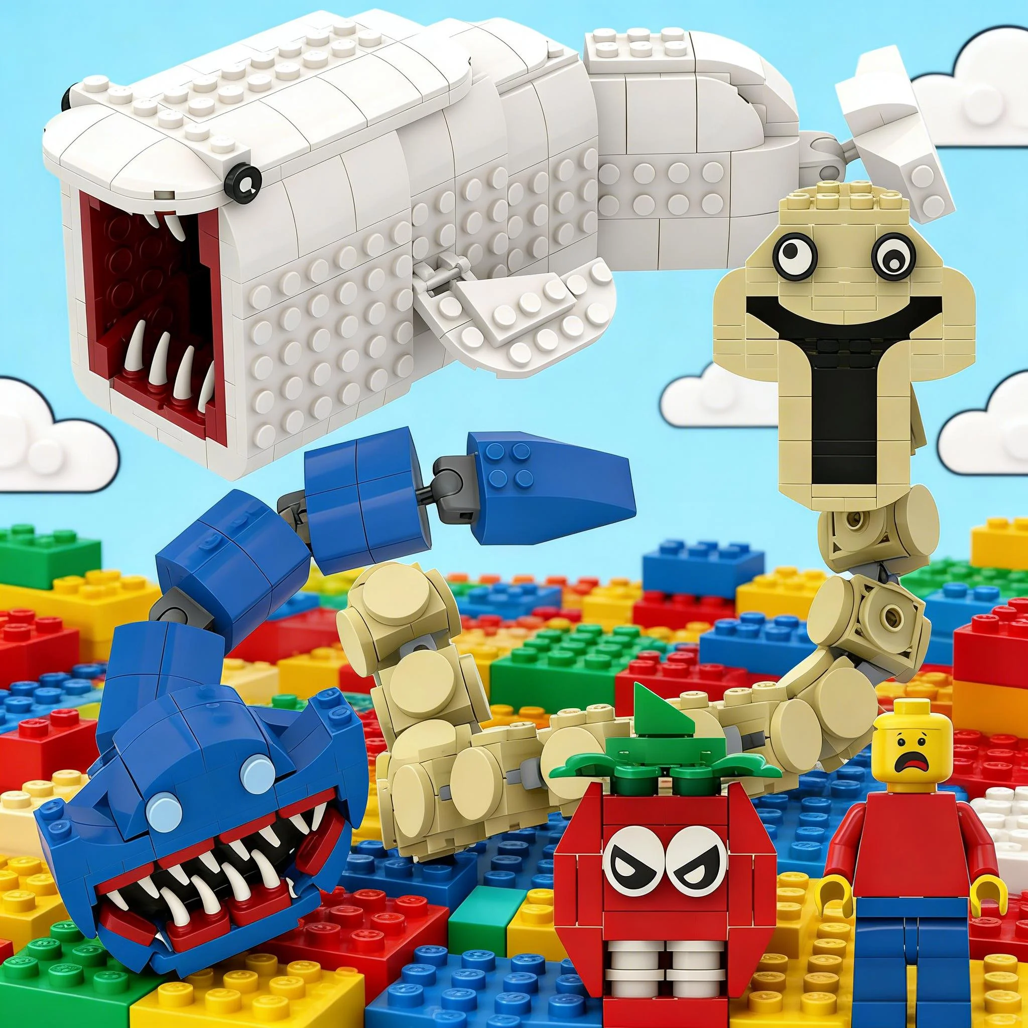 3 Eyed Giant Hand Suluked Subnautica Bloop Eat Sea Monster Sea Eater Leviathan El Gran Maja Subnautica Building Blocks Toy Gift view 2
