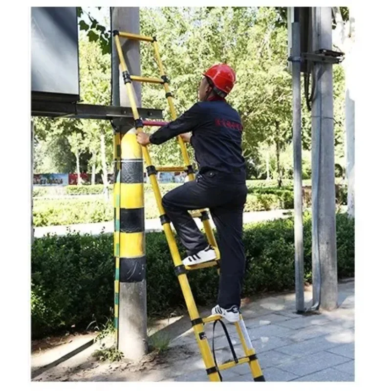 Escada de extensão isolada FRP de fibra de vidro de alta tensão de 3,5 m, peso leve para trabalho de resgate de estação elétrica em construção