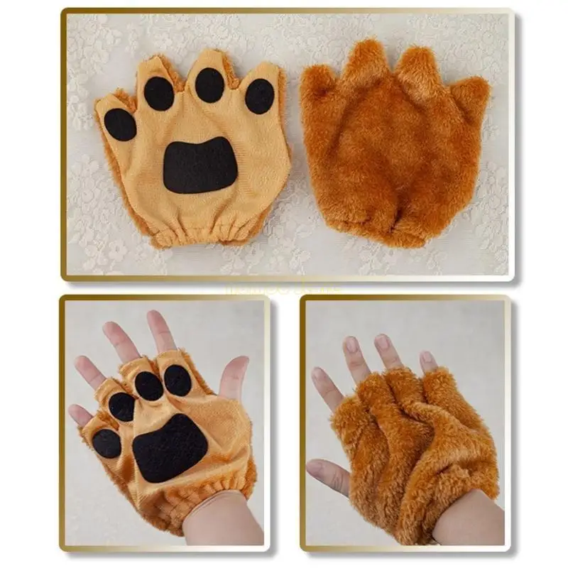 31BF Halloween Lion Costume Accessories include Lion Ear Headband Lion Tail Nose Gloves Bowtie Skirt for Kid Boy Girl Cosplay