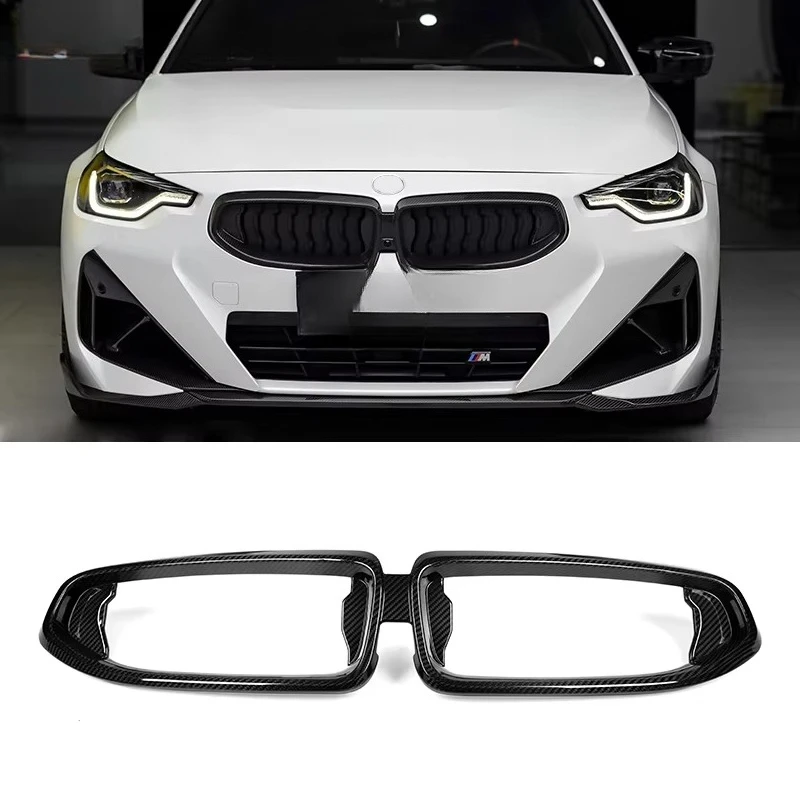 

High Quality Dry Carbon Fiber Front Bumper Grill Frame Kidney Center Grille for 2020 2023 2 Series G42 2-Door Grill Frame