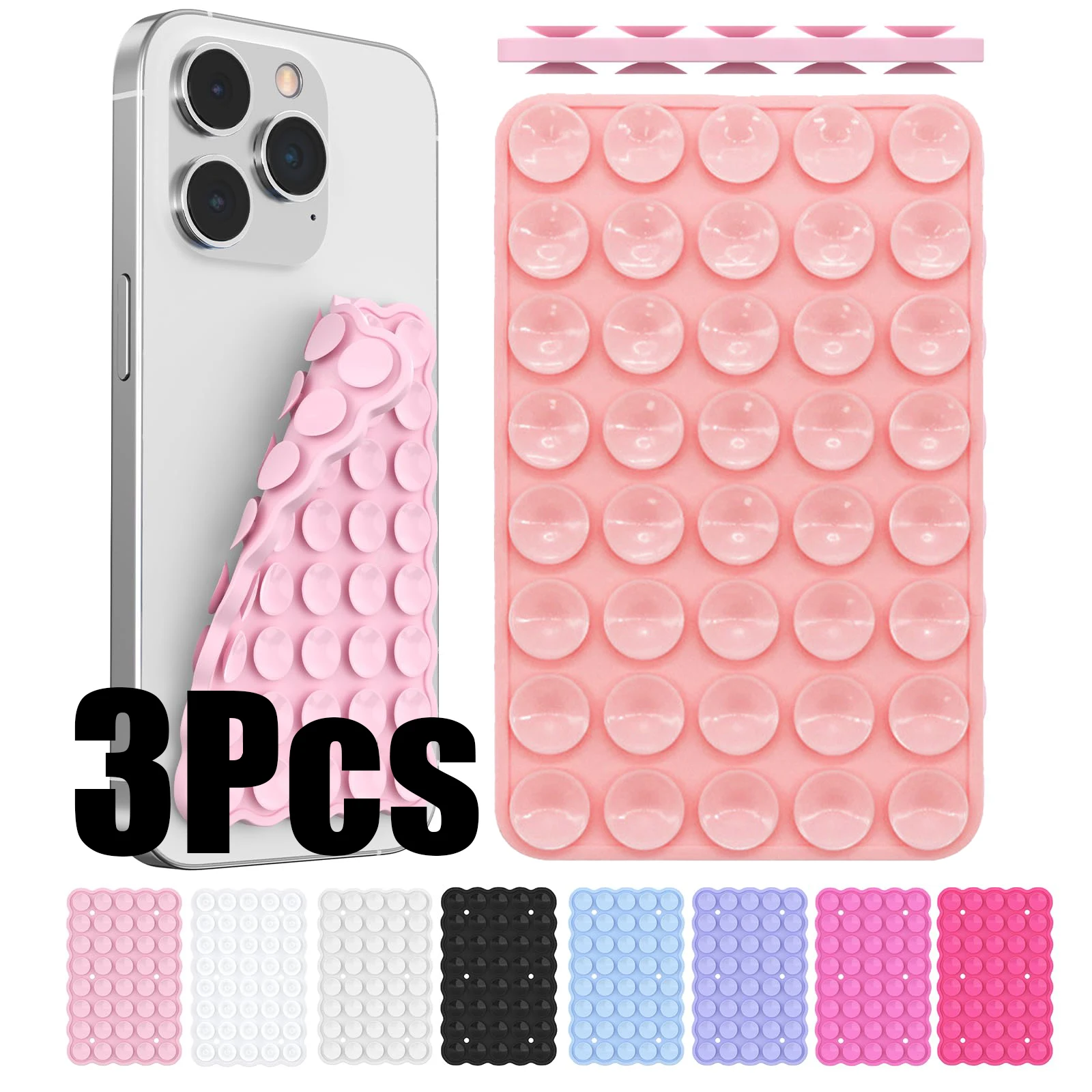 

Silicone Suction Cup Phone Holde Multifunctional Fixed Anti-slip Mobile Fixture Double Sided Detachable Phone Rubber Sucker Pad