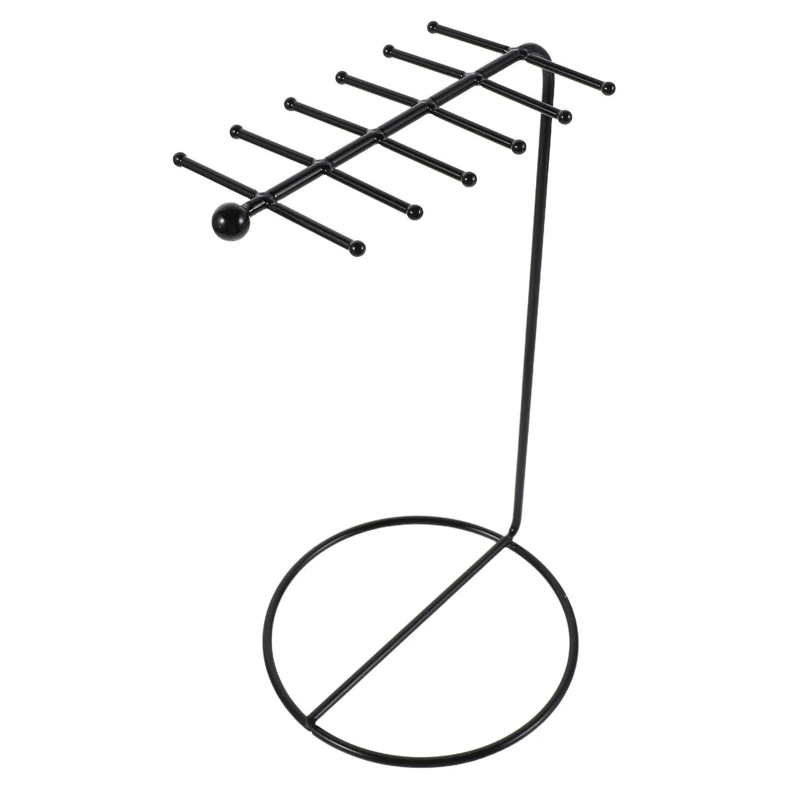 

Metal Hanging Necklace Organizer Iron Jewelry Display Rack Versatile Hooks Stable Structure Store Live Holder