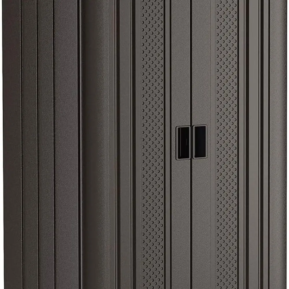 

Suncast 19 Cubic Ft. Сверхмощный шкаф из смолы с запираемыми ручками, многостенной конструкцией и усиленными металлическими полками для B