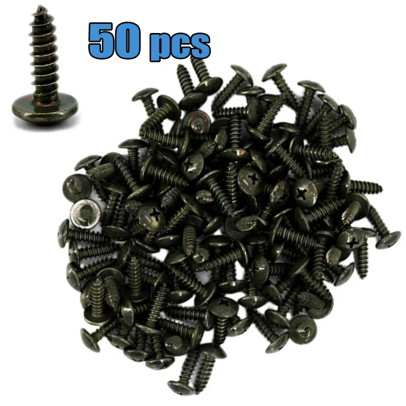 

50Pcs Self Tapping Screws M5 Car Motorcycle Metal Screw Fastener Clips Auto Electrocar Scooter E-bike Motorbike Anti Rust Screws