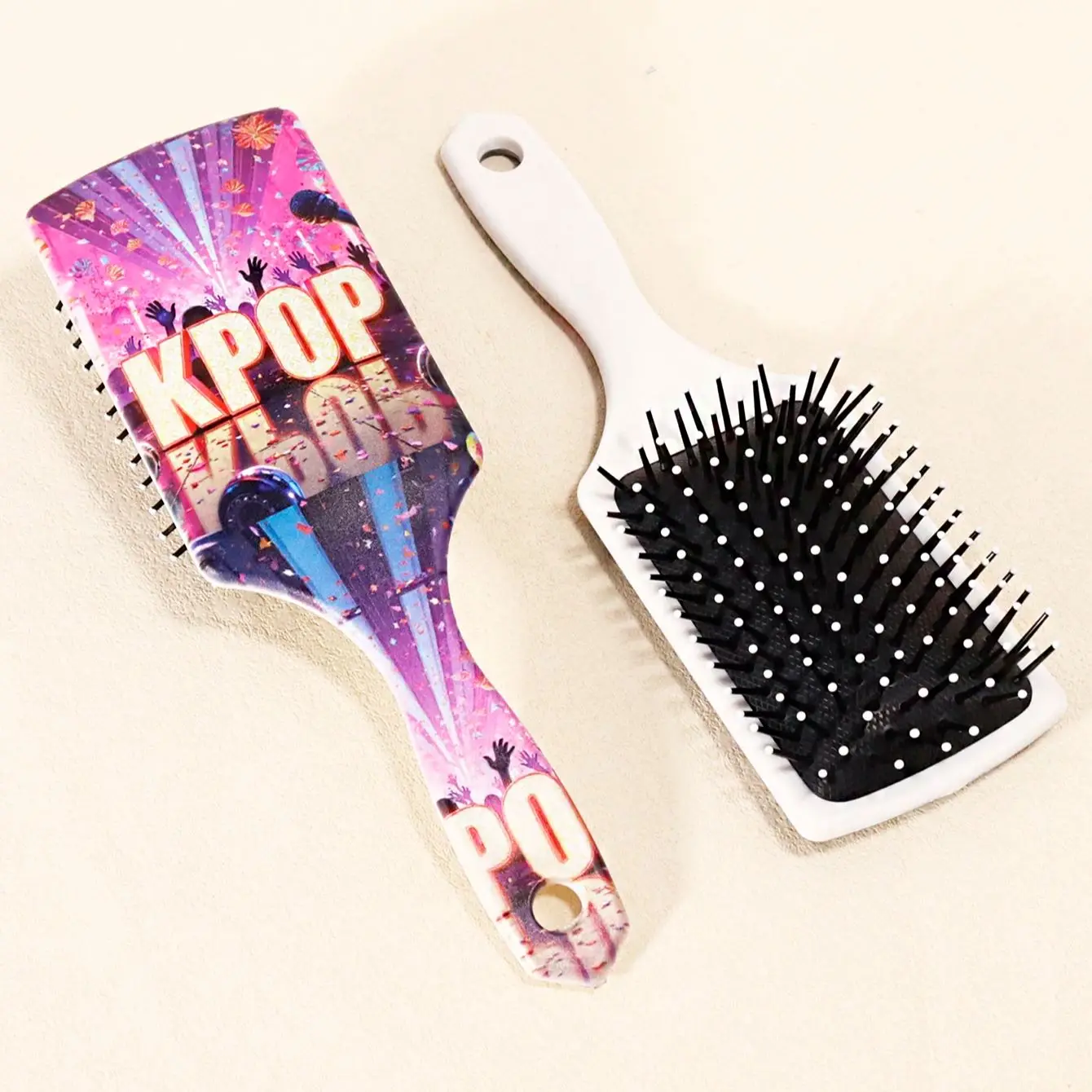 

K-pop hair comb - KPOP Korean Wave themed airbag comb, paddle pad nylon bristles, KPOP accessories,Special for real hair wigs