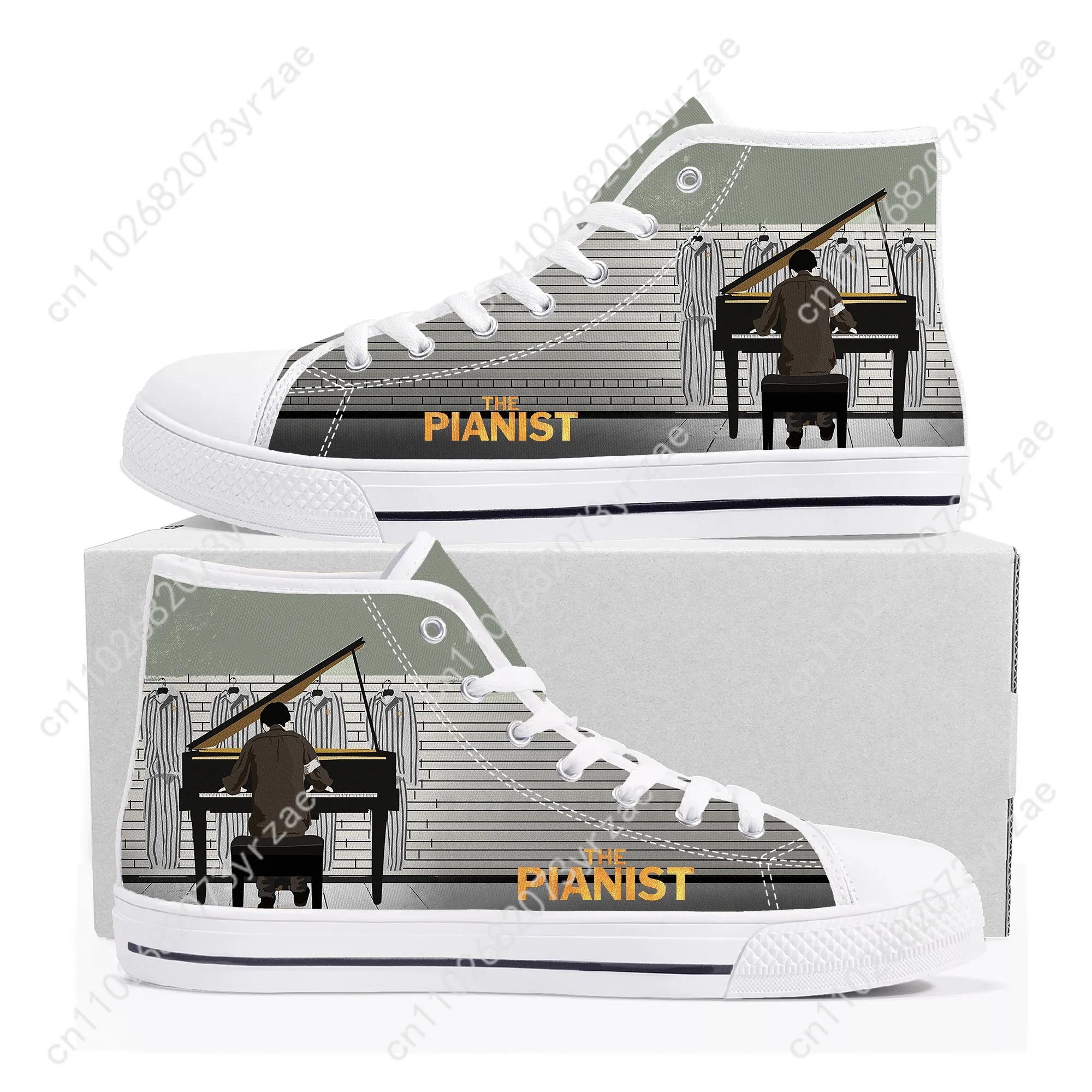 

The Pianist High Top High Quality Sneaker Mens Womens Teenager Canvas Sneaker Casual Personalized Patterns Shoe Customize Shoes