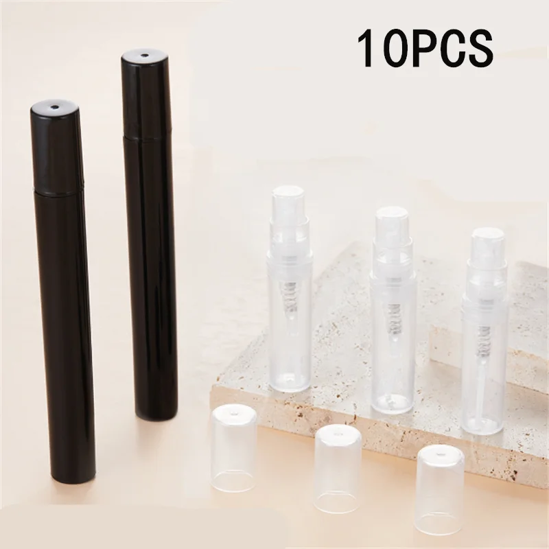 1/5/10 Stück 2 ml 3 ml 5 ml durchsichtige Kunststoff-Sprühflasche, leere Parfüm-Zerstäuber-Probenflaschen zum Reinigen von ätherischen Ölen auf Reisen
