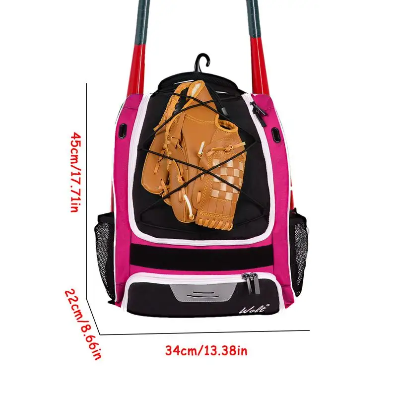 Mochila de béisbol para senderismo, mochila de viaje para acampar al aire libre, impermeable, resistente al desgarro, Gran compartimento principal para gimnasio