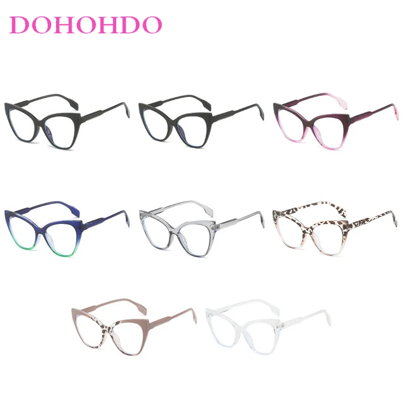 Luxury Cat Eye Optical Glasses Women Fashion Brand Designer Computer Play Games Classic Big Frame Anti-Blue Light Eyewear Men