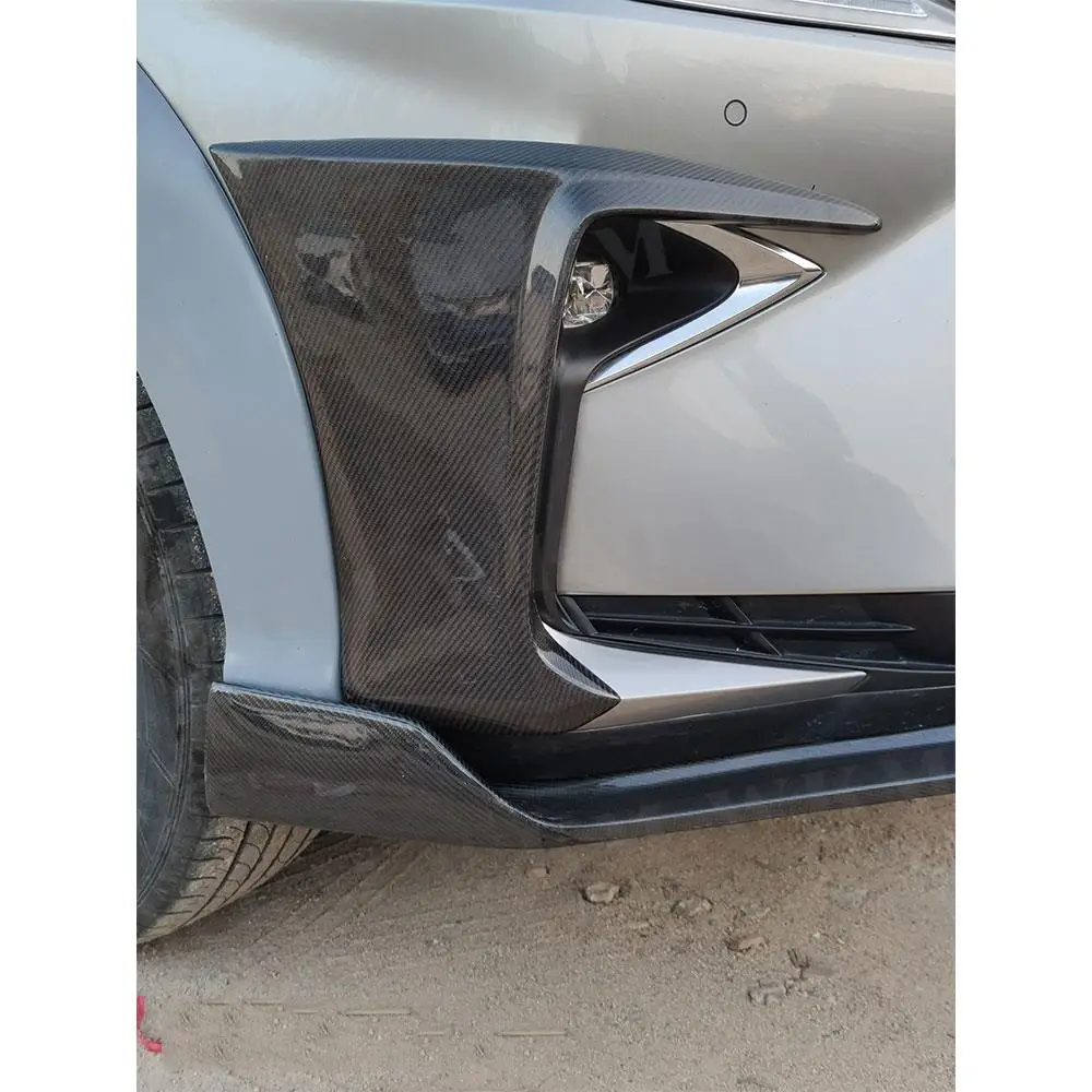 

JCYECF углеродное волокно FRP передний бампер боковые канавки противотуманные фары накладки на веки для Lexus RX300 RX450H 2016-2020 автомобильный Стайлинг