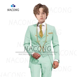 Boys' Suits 2T-16T Slim Fit Suits Mint Three Piece Suits Banquet Dresses Custom Made Children's Suits