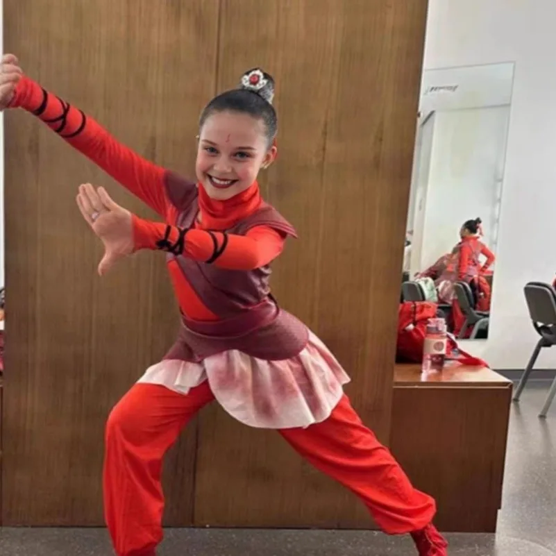 Girls Mulan Cosplay Costume Children Costume Hallowmas Kids Mulan Dance Dress Ancient General Leather Armor Party Mulan Suits