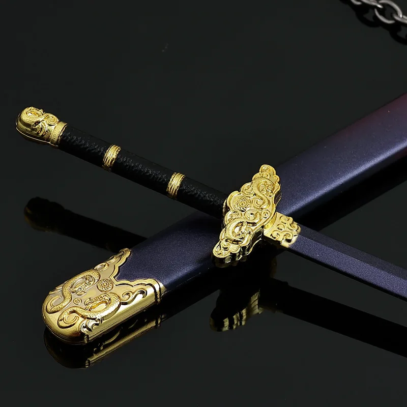 Épée ciel violet 22cm, modèle froid, nouvelle Version avec gaine, modèle entièrement en métal, Collection périphérique de film, cadeaux d'anniversaire, jouet pour garçon